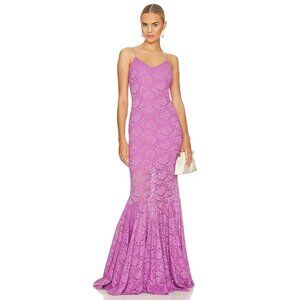 CAROLINE CONSTAS Morgana Gown in Purple Lace